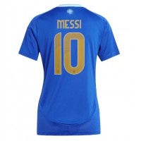 Camisa de Futebol Argentina Lionel Messi #10 Equipamento Secundário Mulheres Copa America 2024 Manga Curta